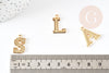 Pendentif lettre zamac doré 18k,pendentif initiale lettre mot prenom,20.5mm, x1 (G5256)