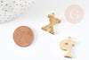 Pendentif lettre zamac doré 18k,pendentif initiale lettre mot prenom,20.5mm, x1 (G5256)