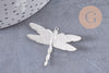 Pendentif libellule argentée, pendentif bijoux, libellule argent,2.7cm, x1 (G0745)