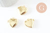 Pendentif locket cœur contemporain medaillon laiton doré 18K 21-22mm, pendentif porte-photo x1 G9549