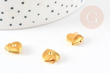 Pendentif locket cœur medaillon laiton brut 12mm, x2 (G6206)