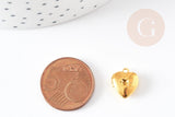 Pendentif locket cœur medaillon laiton brut 12mm, x2 (G6206)