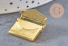 Pendentif locket enveloppe laiton doré 21.8mm, médaillon Vintage pour création collier x1 (G3321)