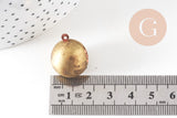 Pendentif locket rond boule laiton brut 18mm, médaillon Vintage, Pendentif laiton brut, x 2 (G2569)
