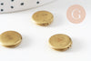 Pendentif locket rond laiton brut,médaillon Vintage,création collier,12mm,sans anneau x1 (G2007)