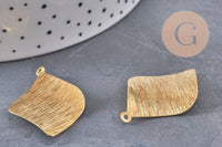 Pendentif losange plein laiton brut brossé 36mm, x2 (G10964)