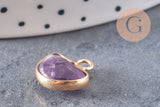 Pendentif lune améthyste,pendentif bijoux,pendentif pierre, pierre naturelle,amethyste naturelle,pendentif pierre,13.5mm x1 -G6309