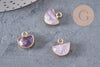 Pendentif lune améthyste,pendentif bijoux,pendentif pierre, pierre naturelle,amethyste naturelle,pendentif pierre,13.5mm x1 -G6309