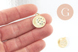 Pendentif lune doré 18K et zircon coloré,pendentif lune doré horoscope,porte-bonheur,laiton doré,20.5mm, x1 (G6200)