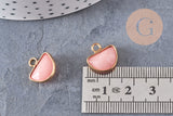 Pendentif lune jade rose corail, pendentif bijoux,demi-lune,pendentif pierre, jade naturelle, pendentif jade,13.5mm, x1, G0981