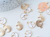 Pendentif lune zamac doré émail blanc 16mm, x5 (G6092)