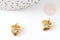 Pendentif médaille coeur laiton doré 18K et cristal zircon,pendentif laiton amour pour création bijoux,13mm, x1 G6078