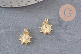 Pendentif médaille ovale Vierge Marie laiton doré 11mm, x1 (G3480)