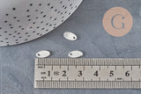 Pendentif médaille ovale acier 201 inoxydable argenté 9x5mm, x10 (G11287)