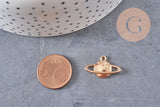Pendentif médaille planète zamac doré 13.5mm, x1 (G10553)