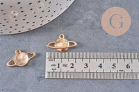Pendentif médaille planète zamac doré 13.5mm, x1 (G10553)