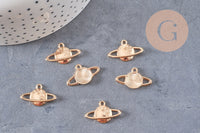 Pendentif médaille planète zamac doré 13.5mm, x1 (G10553)