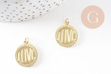 Pendentif médaille rond LOVE laiton doré 20.5mm, x1 (G10814)