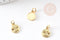 Pendentif médaille rond abeille laiton doré 10mm, x1 (G3371)
