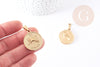 Pendentif médaille ronde Bélier acier 304 inoxydable doré à graver, x1 (G6114)