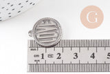Pendentif médaille ronde LOVE acier 201 inoxydable platine 21mm, x1 (G10799)