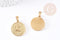 Pendentif médaille ronde Sagittaire acier 304 inoxydable doré à graver, x1 (G2077)