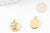 Pendentif médaille ronde ange laiton doré 18K 16mm, x1 (G6712)