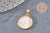 Pendentif médaille ronde ange laiton doré nacre 18.3mm, pendentif nacre et laiton doré pour création bijoux, x1 (G5526)