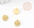Pendentif médaille ronde oeil laiton doré texturé, un pendentif doré sans nickel pour la création bijoux,médaille or,12mm, x1 G5293