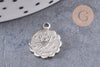 Pendentif médaille ronde signe astrologique laiton argenté 14mm, x1 (G3462)