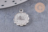 Pendentif médaille ronde signe astrologique laiton platine 14mm, x1 (G3462)