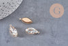 Pendentif navette cristal,pendentif cristal, pendentif doré,cristal blanc,création bijoux,marquise dorée,21mm-G1095