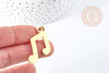Pendentif note de musique acier doré inoxydable 33mm, x1 (G8771)