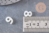 Pendentif numéro nacre naturelle blanche numéro 10mm, x1 (G10835)