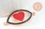 Pendentif oeil coeur doré émaillé, pendentif doré, porte-bonheur,mauvais oeil,laiton doré,4.5cm x1 (G1965)