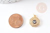 Pendentif œil cristal zircon octogone laiton doré 17mm,pendentif doré porte-bonheur or pour la création bijoux, x1 G3162