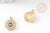 Pendentif œil cristal zircon octogone laiton doré 17mm,pendentif doré porte-bonheur or pour la création bijoux, x1 G3162