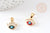 Pendentif oeil doré cristal zircon émaillé, pendentif doré, porte-bonheur,laiton doré,mauvais oeil,,12x13mm, x1 G3166