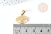 Pendentif oeil protecteur acier doré 304 inoxydable 18.5mm, x1 (G8727)