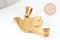 Pendentif oiseau colombe acier 304 inoxydable doré PVD 16.5mm, x1 (G9577)