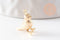 Pendentif oiseau laiton doré 18K 12.5mm, pendentif doré 18K création bijou animal, x2 (G10046)