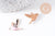 Pendentif oiseau rose laiton doré émail rose 17mm,pendentif animal coloré pour création bijoux DIY, x1 (G6989)