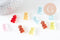 Pendentif ourson en résine colorée 20.5mm, pendentif bonbon, pendentif création de bijoux d'enfance régressifs, X10 (G5945)