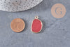 Pendentif oval jade rouge , Pendentif bijou pierre naturelle, pendentif pierre naturelle,jade naturel,25mm, x1, G4101