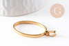 Pendentif ovale acier 201 inoxydable doré sans fond 35mm, x1 (G10190)