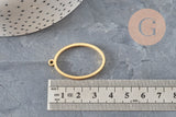 Oval stainless steel 304 IP gold-plated open back pendant 35mm, x1 (G11251)