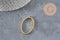 Pendentif ovale acier 304 inoxydable doré sans fond 35mm, x1 (G11249)