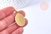 Pendentif ovale acier doré inoxydable 304 à graver 31mm, x1 (G6880)