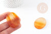 Pendentif ovale agate jaune, fournitures créatives, agate naturelle, agate jaune,création bijoux, pierre naturelle,53mm, x1, G5230