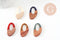Pendentif ovale bois résine 39mm,x2 (G3783)